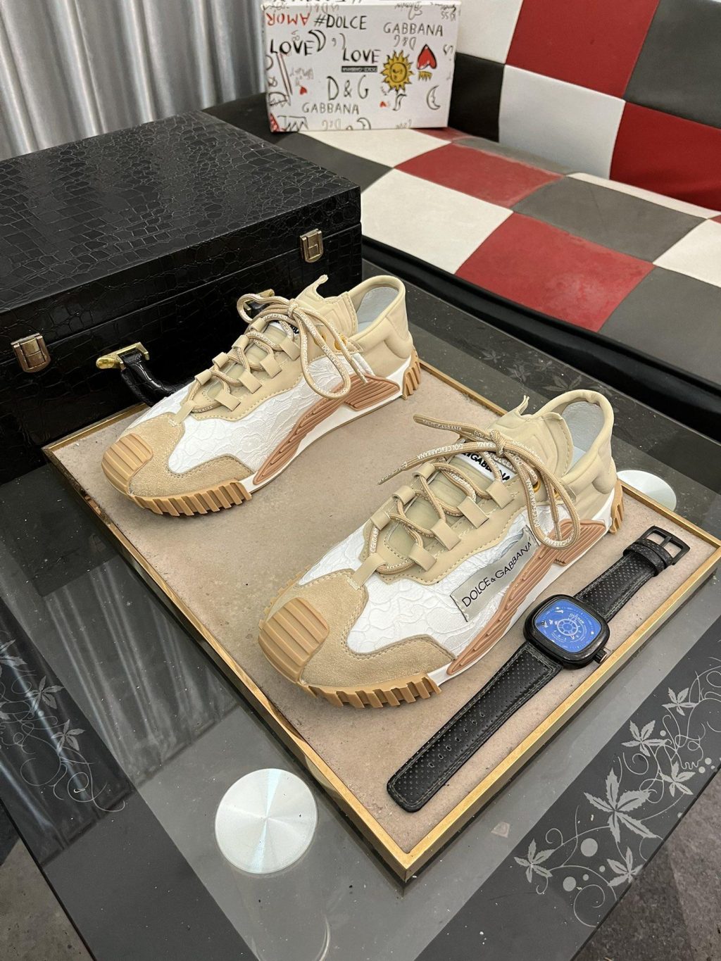 DOLCE & GABBANA Mixed-materials NS1 slip-on sneakers - Image 2