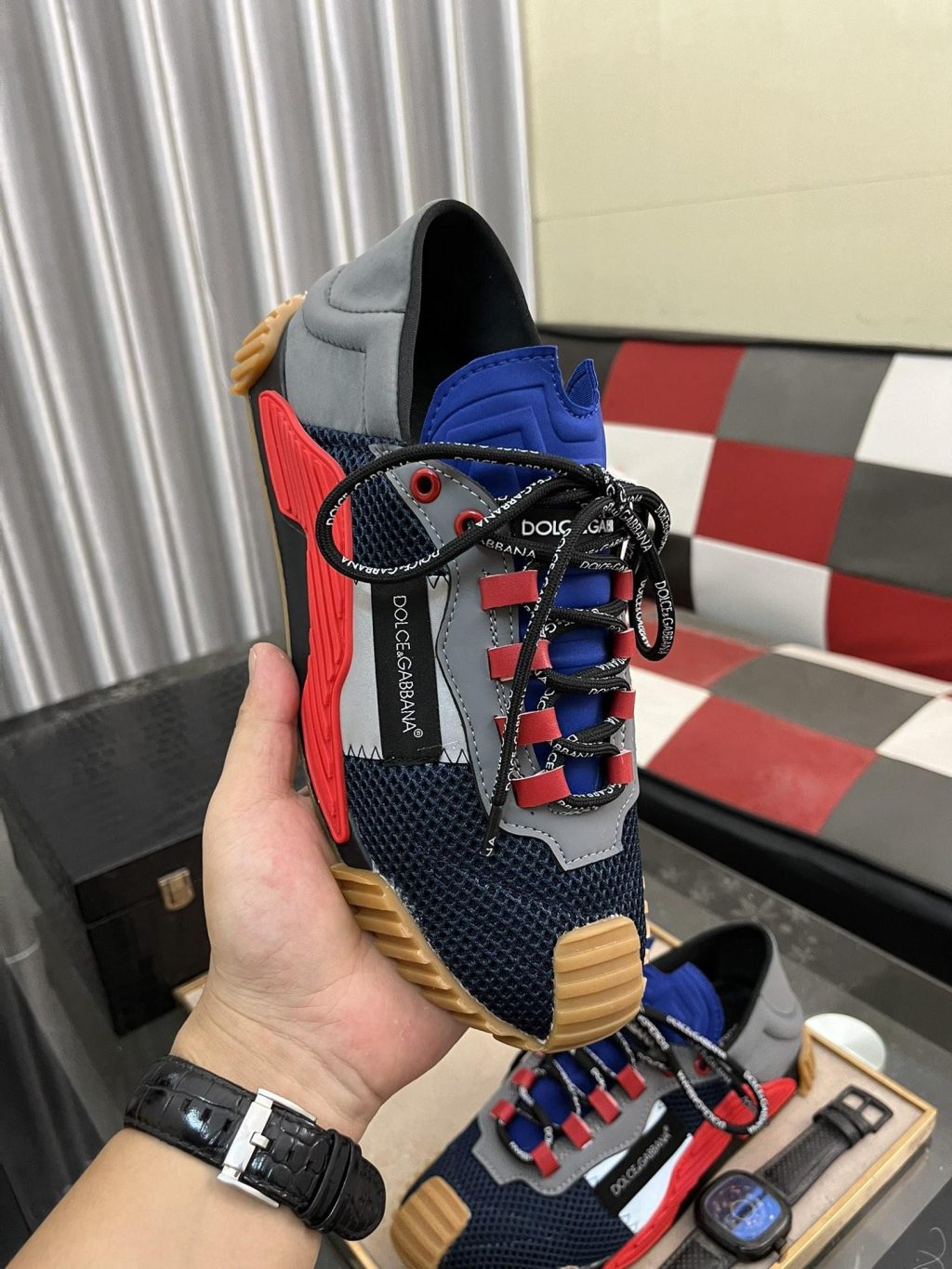 DOLCE & GABBANA Mixed-materials NS1 slip-on sneakers - Image 4