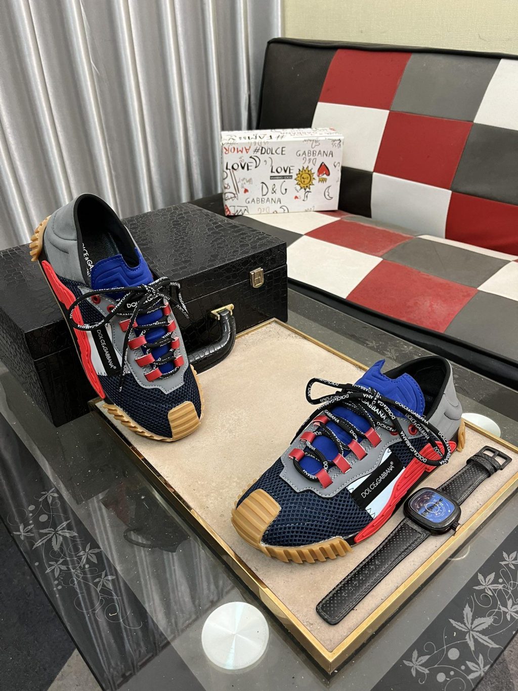 DOLCE & GABBANA Mixed-materials NS1 slip-on sneakers - Image 3