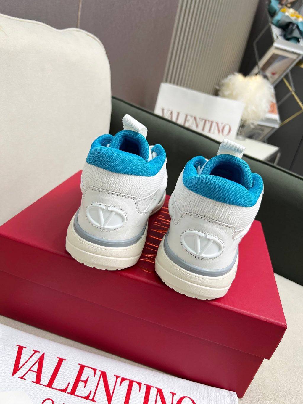 VALENTINO CALFSKIN LEATHER MID-TOP RUNBOOT SNEAKER - Image 2