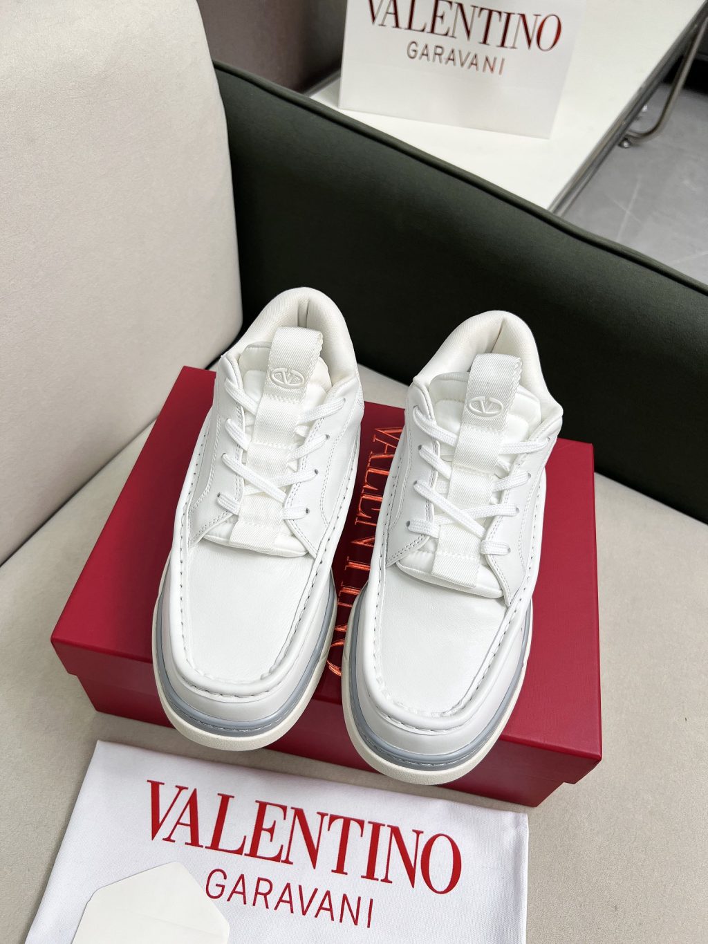 VALENTINO CALFSKIN LEATHER MID-TOP RUNBOOT SNEAKER - Image 4