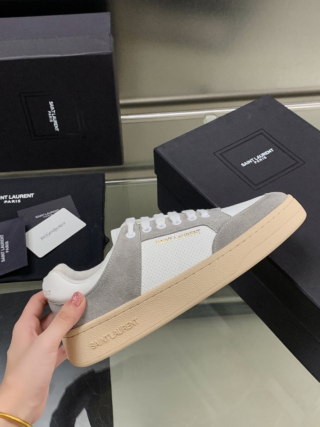 YSL SL/61 SNEAKERS IN PERFORATED LEATHER - Image 3