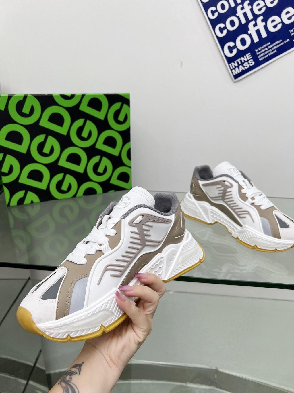 DOLCE & GABBANA MIXED-MATERIAL AIRMASTER SNEAKERS - Image 3