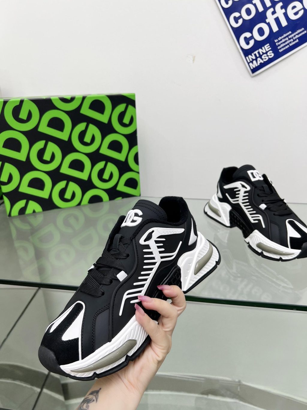 DOLCE & GABBANA MIXED-MATERIAL AIRMASTER SNEAKERS - Image 2