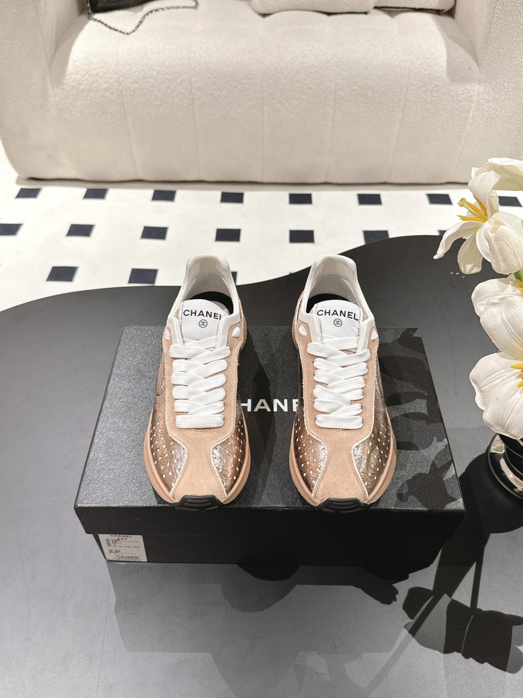 CHANEL Calfskin Sneakers - Image 4