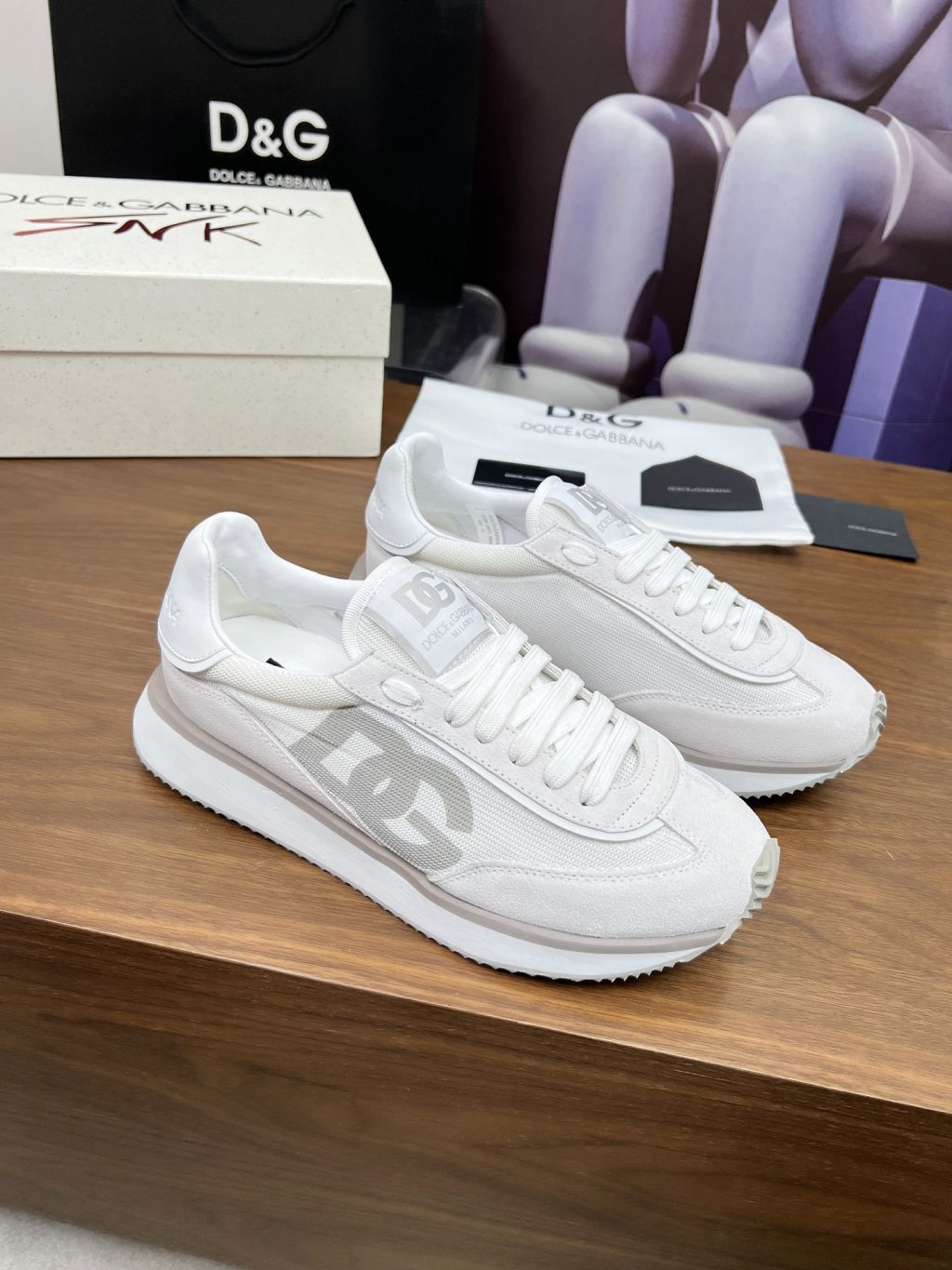 DOLCE & GABBANA Mixed-material DG CUSHION sneakers - Image 4