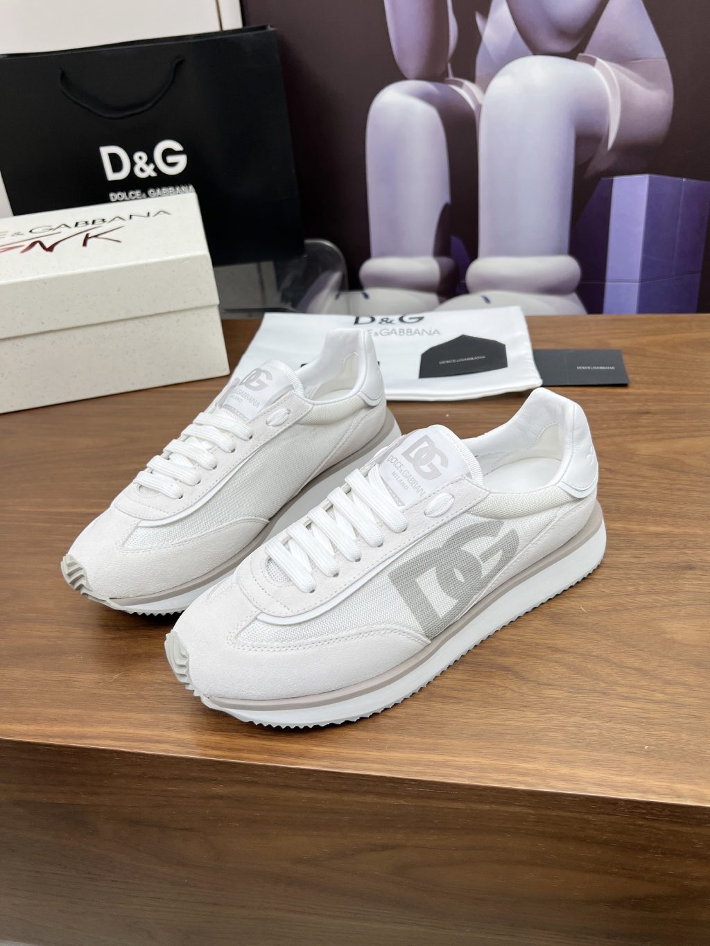 DOLCE & GABBANA Mixed-material DG CUSHION sneakers - Image 2