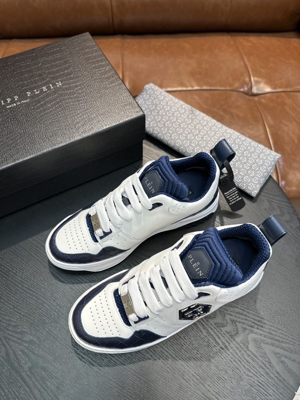 Philipp Plein crocodile-effect leather sneakers - Image 3