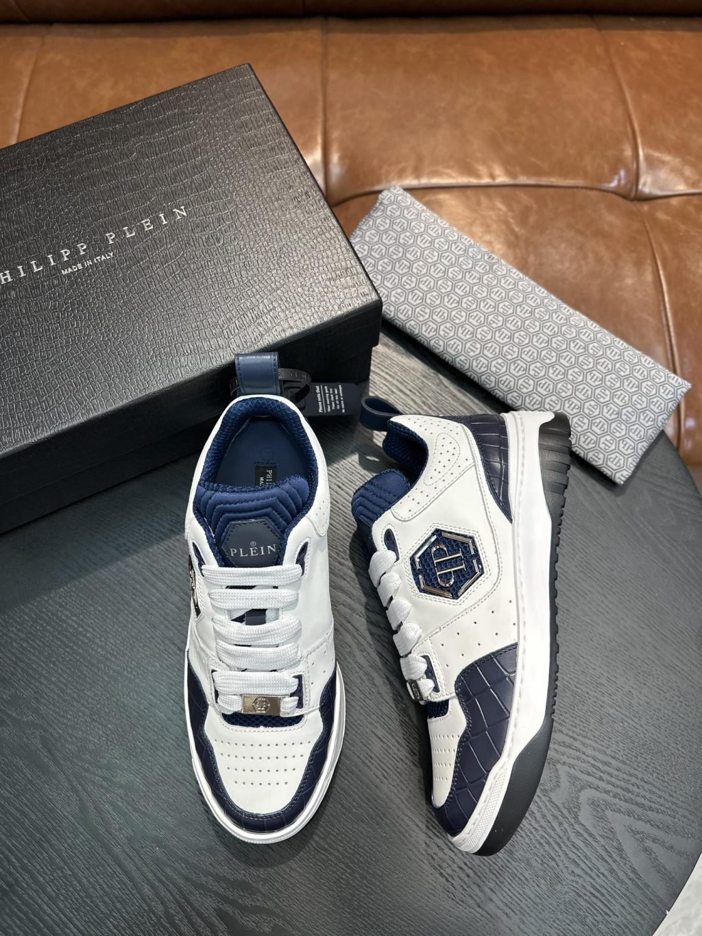 Philipp Plein crocodile-effect leather sneakers - Image 2