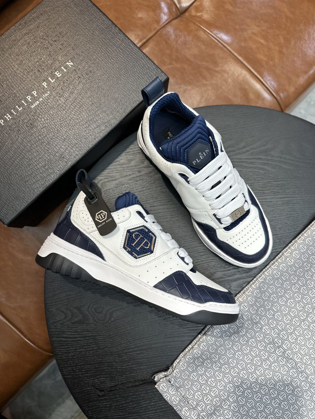 Philipp Plein crocodile-effect leather sneakers - Image 4