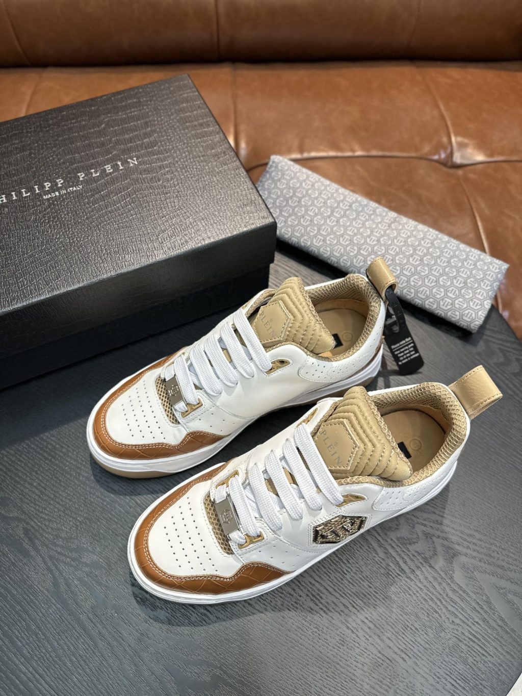 Philipp Plein crocodile-effect leather sneakers - Image 3