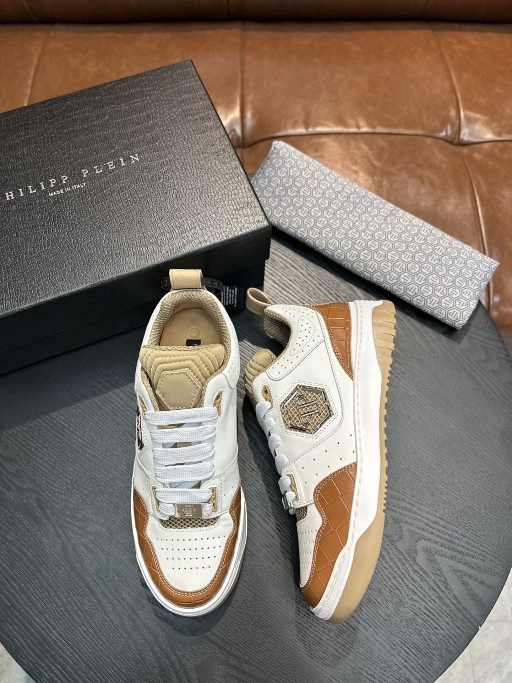 Philipp Plein crocodile-effect leather sneakers - Image 2