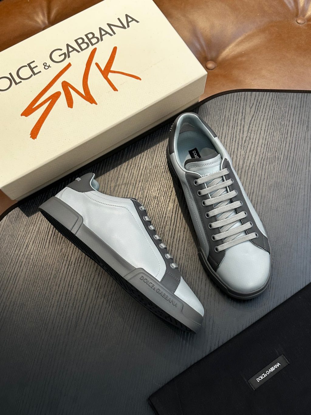 DOLCE & GABBANA Calfskin nappa Portofino sneakers - Image 3