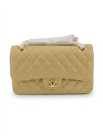 Chanel Cc Timeless Lined Flap Caviar Bag Dark Beige 26Cm