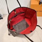 Louis Vuitton Neverfull MM Damier Ebene Cerise Red And Brown 32Cm N40599 - Image 5