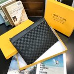 Louis Vuitton Voyage Pochette Damier Infini Leather Black 33Cm - Image 5