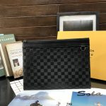 Louis Vuitton Voyage Pochette Damier Infini Leather Black 33Cm - Image 7