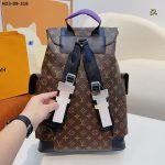 Louis Vuitton Christopher Backpack Monogram Macassar Canvas Brown And Purple 45Cm M46247 - Image 6