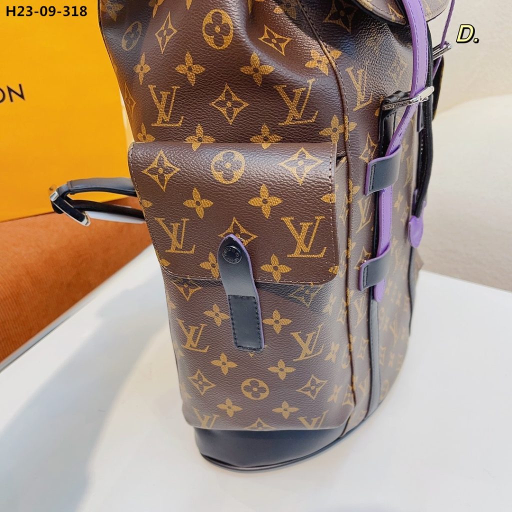 Louis Vuitton Christopher Backpack Monogram Macassar Canvas Brown And Purple 45Cm M46247 - Image 7