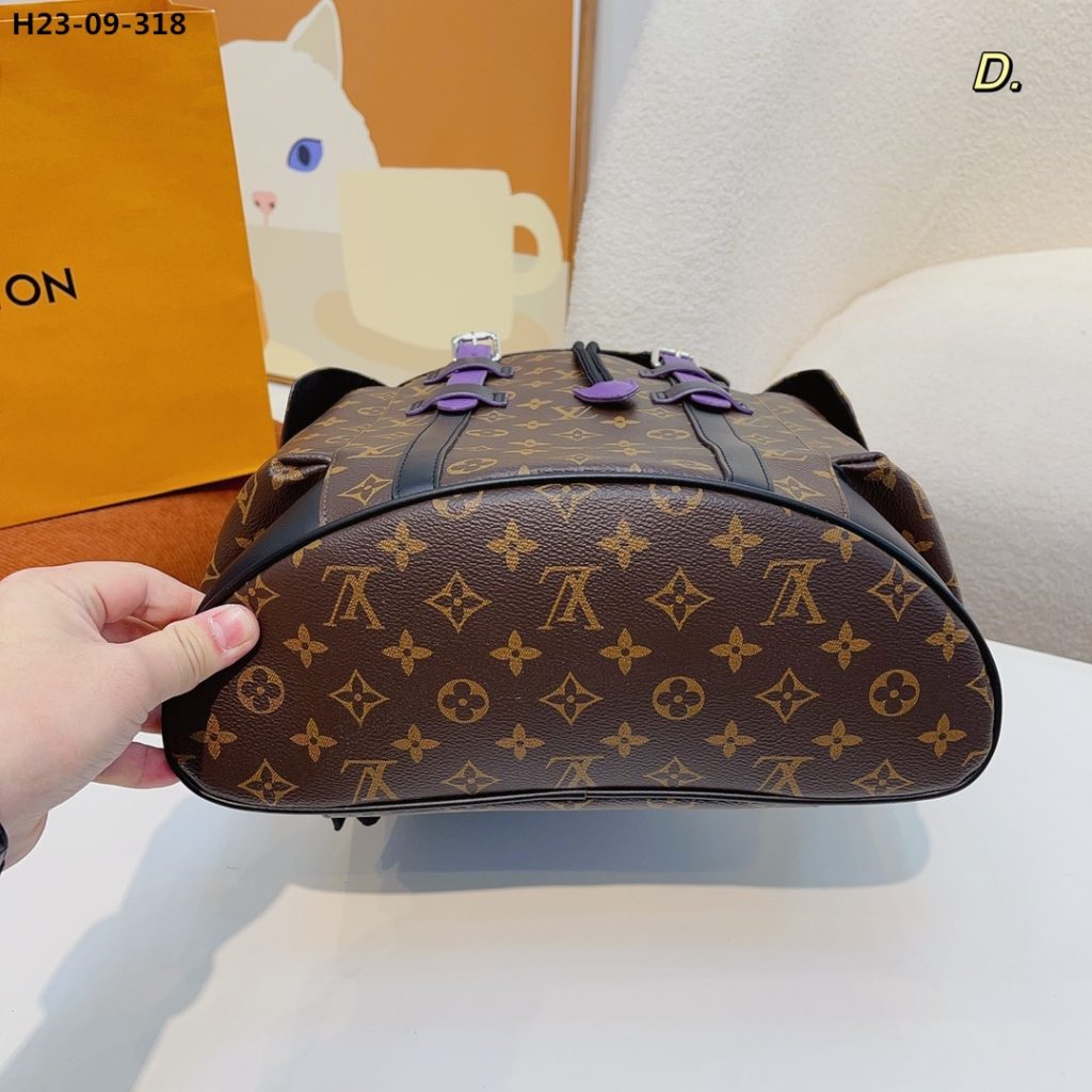 Louis Vuitton Christopher Backpack Monogram Macassar Canvas Brown And Purple 45Cm M46247 - Image 8