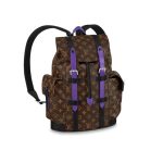 Louis Vuitton Christopher Backpack Monogram Macassar Canvas Brown And Purple 45Cm M46247