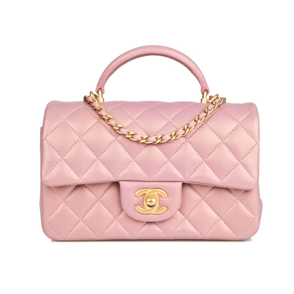 Chanel Mini Flap Bag With Top Handle Lion Charm Pink 21Cm - Image 2