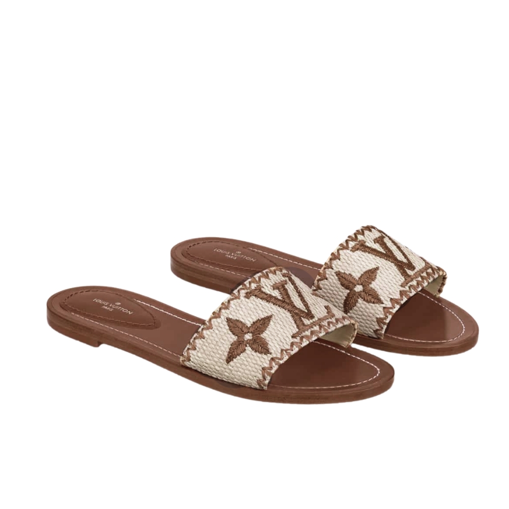 thumnail-21.jpg Louis Vuitton Lock It Flat Mule Cognac Brown Leather 1A8Svi - Image 1