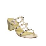 Valentino Garavani Rockstud Slide Sandal In Laminated Nappa Gold 6W2S0C47Qkh I8M