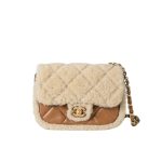 Chanel Mini Flap Bag Shearling Beige And Brown 18Cm As5148 B18194 Nzw48