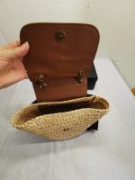 Saint Laurent Mini Manon In Raffia And Aged Vegetable Tanned Leather Naturel 23Cm 774269Gaaed9051 - Image 7