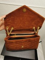 Saint Laurent Cinnamon Loulou Large Chain Bag In Suede Brown 31Cm - Image 5