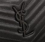 Saint Laurent Cassandre Matelassé Chain Wallet In Grain De Poudre Embossed Black Noir 22Cm 377828Bow081000 - Image 8