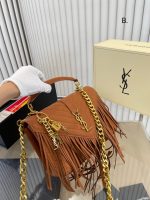 Saint Laurent Medium College Chain Bag In Suede Cinnamon 24cm 531705 0u0k7 7761 - Image 7