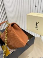 Saint Laurent Medium College Chain Bag In Suede Cinnamon 24cm 531705 0u0k7 7761 - Image 10