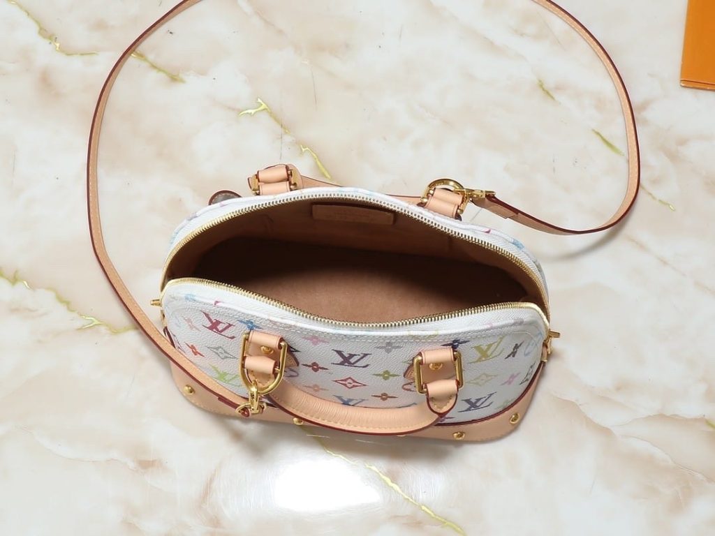 Louis Vuitton X Takashi Murakami Alma BB White Multicolor 24cm M13078 - Image 9