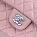Chanel Classic Double Flap Bag Silver Hardware Light Pink 25Cm - Image 10