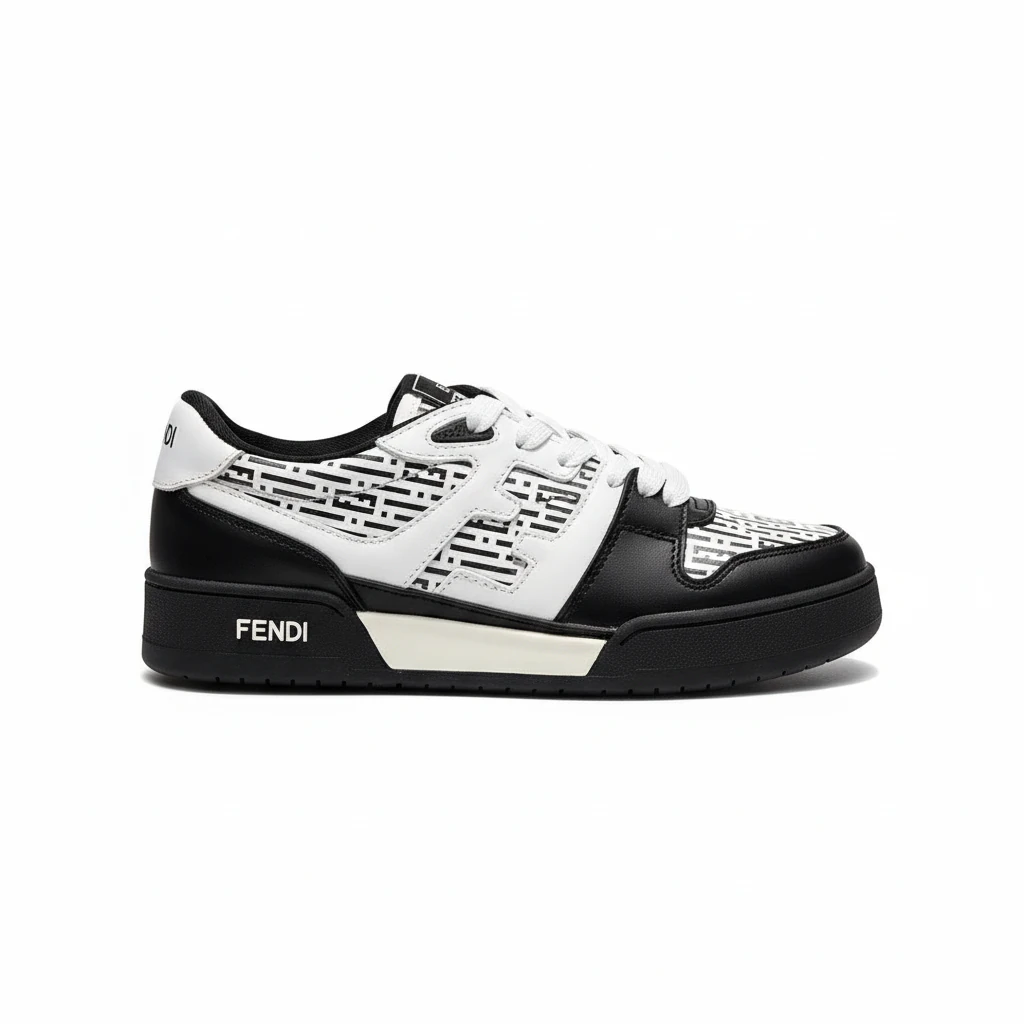 156204-fendi-match-canvas-low-top-sneakers-5-side90view FENDI Match Canvas low-top sneakers - Image 1