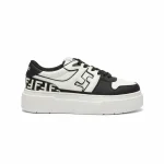FENDI Match Canvas and suede platform low-tops Sneakers